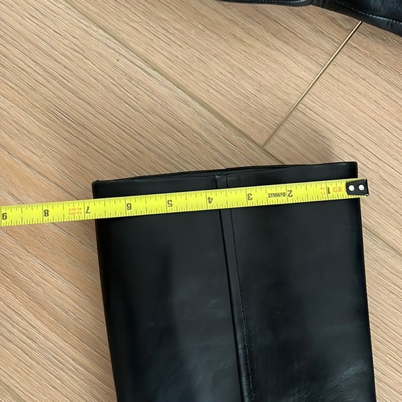 PRADA KNEE HIGH LEATHER BOOT 38 - y2k 90s square toe block heel - Picture 8 of 9